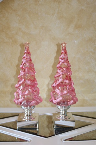 ÁRBOL BRILLO ILUMINADO 14" Valerie Parr Hill ROSA Azul Helado NAVIDAD Vacaciones - Imagen 2 de 14