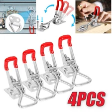 4PCS Heavy Duty Steel Toggle Latch Catches Adjustable Lock Clamp For Boxes Case