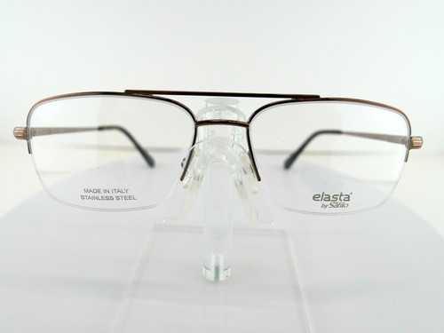Safilo Elasta E 7251 (TUI) LIGHT BROWN 57-17-150 STAINLESS STEEL Eyeglass Frames - Picture 2 of 9