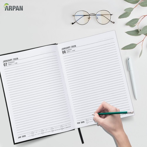 2026 Diary A4 One Day to Page Hardback Cover & Ribbon Marker, Year Planner - Picture 15 of 25