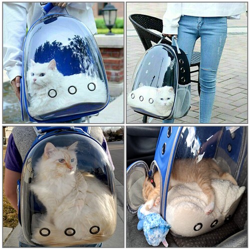 Pet Portable Carrier Backpack Space Capsule Travel Dog Cat Bag Transparent US - Picture 10 of 17