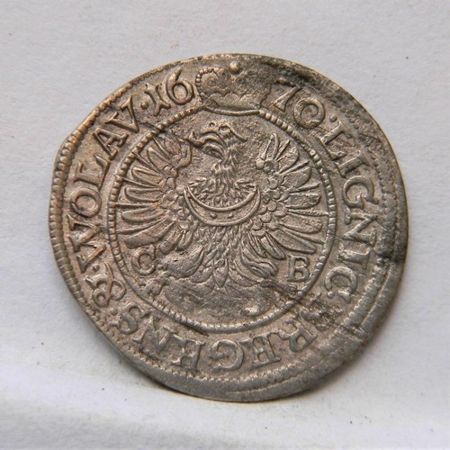 Silesia Liegnitz-Brieg German States scarce 1670 silver 3 Kreuzer; XF - Picture 2 of 2