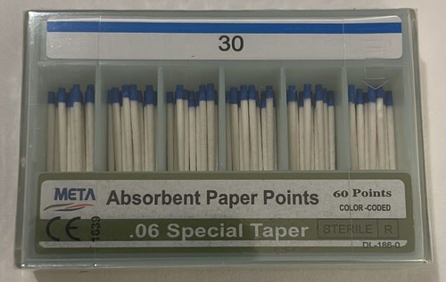 60/pack Dental Absorbent Paper Points #30 Endodontic .06 Special Taper 2 Packs - Picture 2 of 2