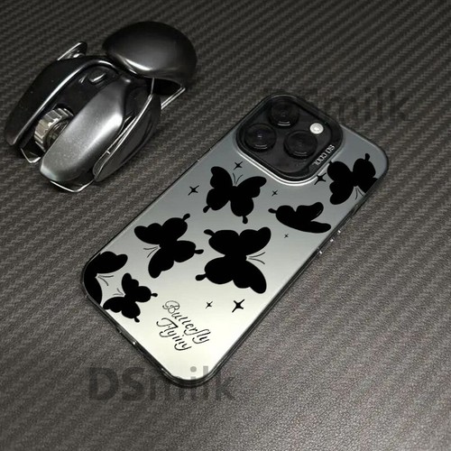 Girly Black butterfly anti-drop Phone Case for iPhone 16 15 14 13 12 11 Pro Max - Picture 6 of 18
