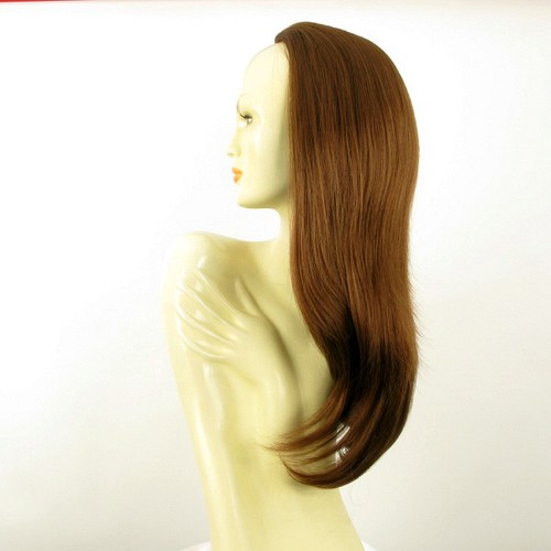 Demi-tête, demi-perruque lisse longue 62 cm châtain doré cuivré ref 019 en 30 - Imagen 2 de 8