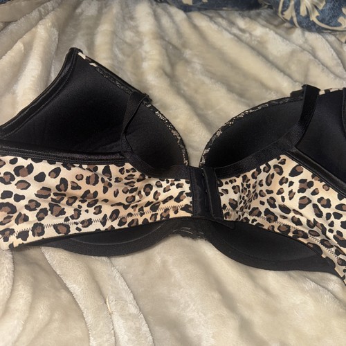 Sujetador Cacique 40D Plunge Boost Plunge Estampado Leopardo Borde de Encaje Lane Bryant - Imagen 9 de 13