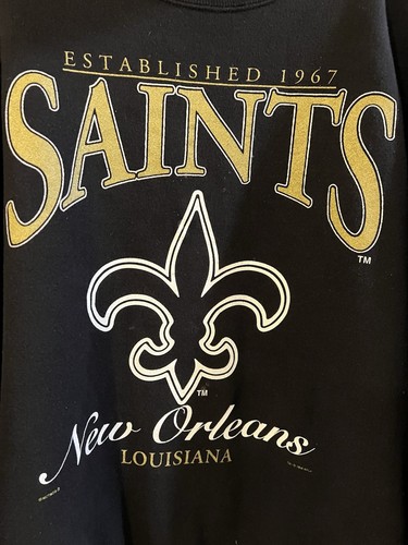 Vintage New Orleans Saints Sweatshirt Herren L Black Nutmeg Crewneck Football 1996 - Bild 2 von 6