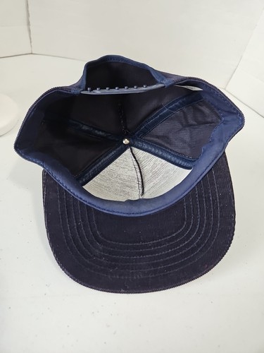 Vtg Embroidered SAAB Blue Corduroy Snap Back Hat Stylemaster Made In USA NWOT - Picture 6 of 7