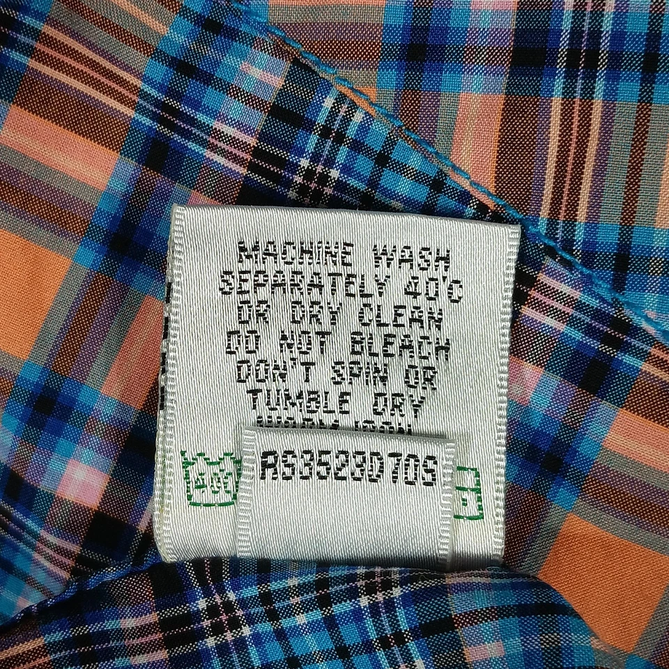 Bugatchi Uomo Shirt Mens XL Plaid Shaped Fit Long Sleeve Dress Button Up - Image 4 of 4