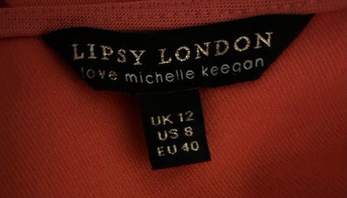 Lipsy London Michelle Keegan Orange Lace Sleeveless Sheath Dress Size Uk 12 - Picture 5 of 7