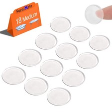 Glass Table Top Anti Slip Pads Self Adhesive- Medium 18pcs, Clear