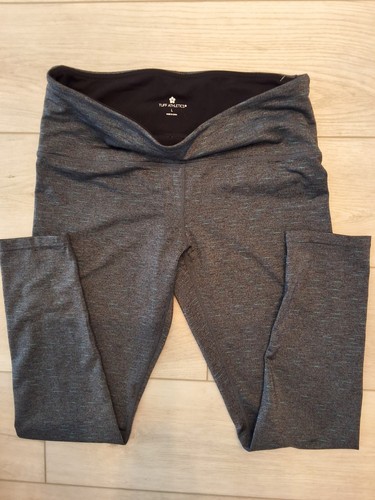 Tuff Athletics Size L Womens Gray with Blue & Green Color Leggings - Picture 1 of 9