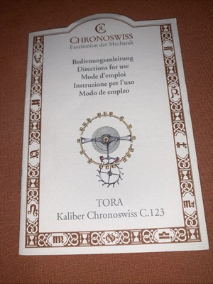 Chronoswiss Bedienungsanleitung Für Tora Kaliber C.123