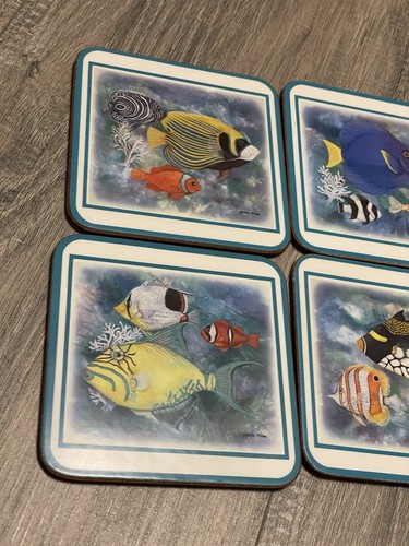 Pimpernel Untersetzer 6er Set Maria Ryan Tropische Fische Kork Rückseite Hergestellt in England - Bild 2 von 8