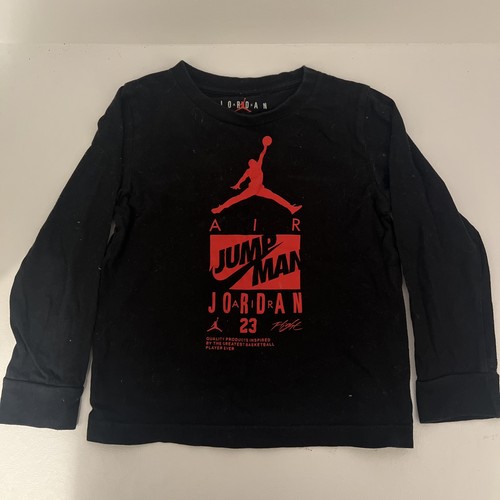 Air Jordan Kids Boy's Black Rise Above Crewneck Long Sleeve T-Shirt Size 4t - Picture 1 of 4