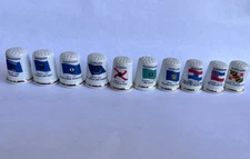 10 United States Thimble Set Wisconsin Kentucky Louisiana Washington Maryland...