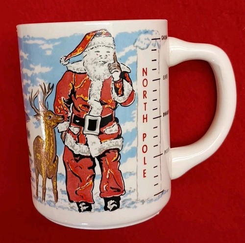 Taza/taza de recuerdo Navidad Taller Polo Norte Colo. Años 50 Papá Noel - Imagen 4 de 12
