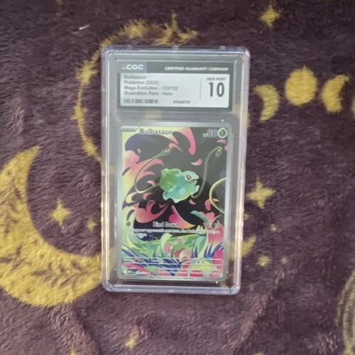 CGC 10 Bulbasaur Illustration Rare Holo Pokémon TCG Mega Evolution Card 133/132