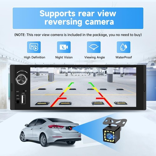Single Din Car Stereo, 6.36 Inch CarPlay & Android Auto HD IPS Touchscreen Ra... - Bild 5 von 9