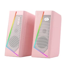 Redragon GS520 RGB Desktop Speakers, Pink 6 LED Mode USB Powered 3.5mm