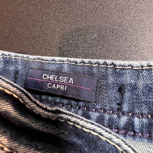 Vigoss Chelsea Capri Heritage Fit Distressed verziert Damen Jeans Größe 7/8 - Bild 7 von 14