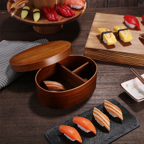Holz Brotdose Mann Sushi Tablett Behälter Boxen Japanisch Erwachsene - Bild 7 von 12