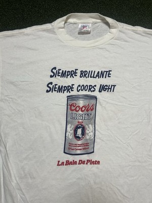 Vintage Coors Light Beer T-shirt Spanish Size XL Rare Promo 90s Single Stitch