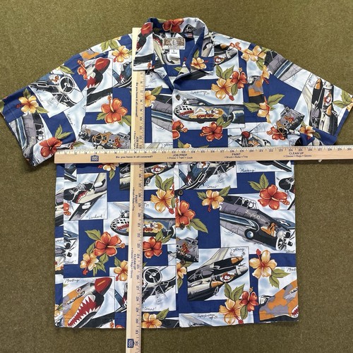 Vintage Kalaheo Hawaii Button Down Hemd Herren Large WWII Flugzeuge Hergestellt in den USA - Bild 19 von 21