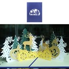  1pc 3D Christmas Creative Greeting Hollow Out Forest Deer Message for Friends