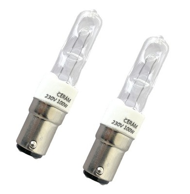 2pcs B15 Halogen Bulb B15d 100W/150W Dimmable, AC230V, 1100LM 2700K Lamp Clear
