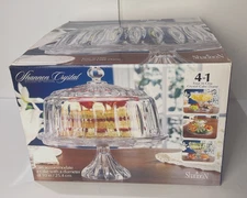 Shannon Crystal Designs of Ireland 4 in 1 Crystal Cake Dome NEW