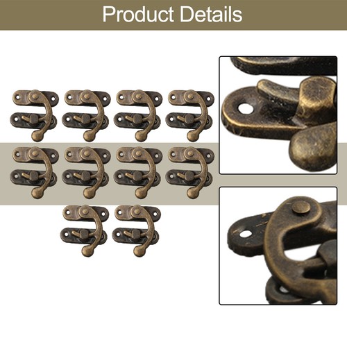 Locking Box Latch Lock Screw 10Set Right Hook Zinc Alloy - Picture 12 of 23
