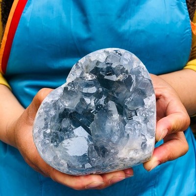 2 Pieces 5.52LB natural blue crystal cave quartz crystal mineral specimen 4587