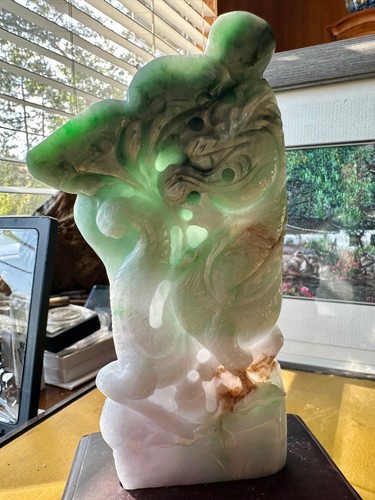 Grande Grado A Jadeíta Jade DRAGÓN \ RUYI 🐉 Talla - Imagen 11 de 16