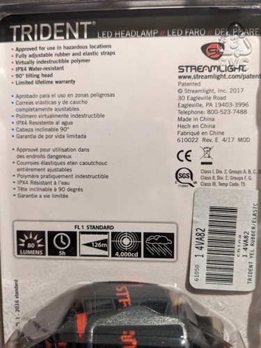 Streamlight Trident Multi-Purpose LED Headlamp 3 Way Lighting 61050 Batteries !! - Picture 3 of 3