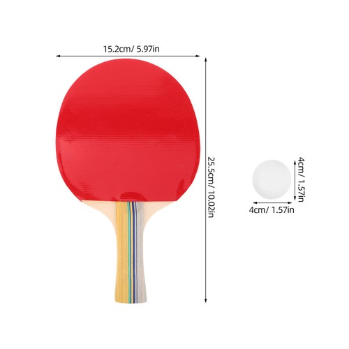  Paletas de tenis de mesa: raquetas de madera con mango largo - kit de entrenamiento - profesional - Imagen 4 de 12