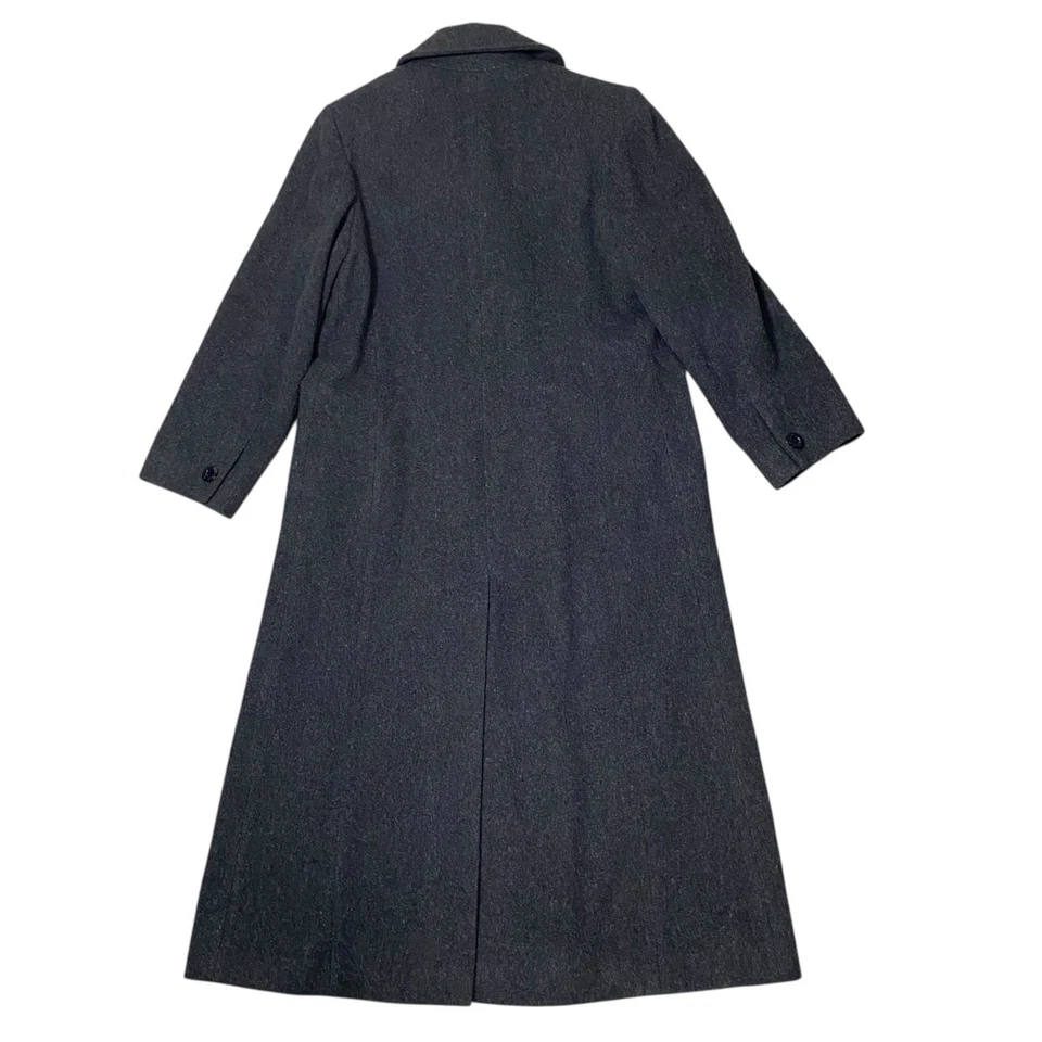 Abrigo Vintage Isaac Mizrahi Lana Longline Guisante Talla 14 Grande Gris Carbón Clásico Foto 4 de 4