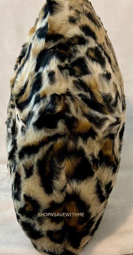 Cuscino a forma di cuore leopardo pelliccia sintetica peluche lancio 17” x 17” Magaschoni casa nuovo con etichetta - Foto 4 di 12