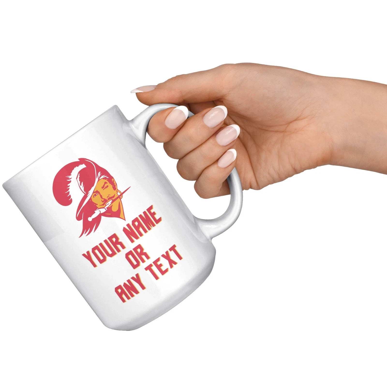 Custom Personalized Tampa Bay Buccaneers Old Logo White Ceramic Coffee Mug