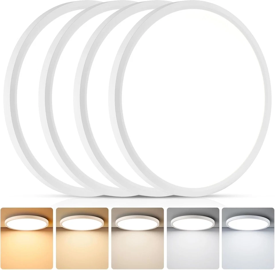 ARLGSITE 4 Pack 16 Inch 5CCT LED Ceiling Light Flush Mount Dimmable Fixture White 3520LM
