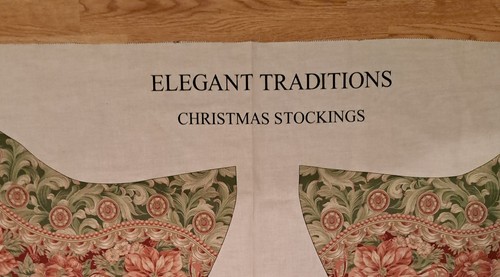Vtg VIP CRANSTON Elegant Christmas Stocking Floral Cotton Fabric Panel Cut Sew - Picture 5 of 10