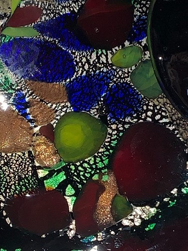 Murano Blown Art Glass Bowl Vtg Italian Tutti Frutti Multi Color Gorgeous - Picture 22 of 24