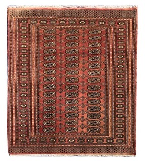 Rare Hand knotted Vintage Pakistani Bokhara Jhaldar Wool Area Rug 6 x 4 Ft