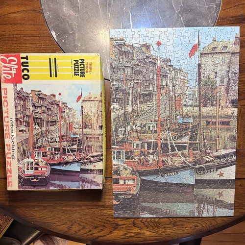 Vintage Tuco Elite Bilderpuzzle Frankreich Honfleur Hafen 500 DREIFACH DICK Stck. KOMPLETT - Bild 1 von 21