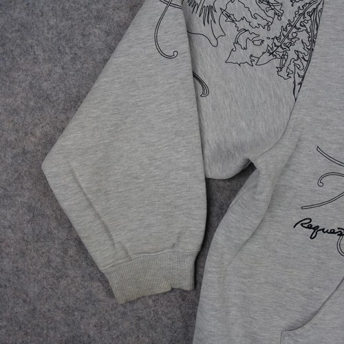 Request Hoodie Mens XL Gray Full Zip Grunge All Over Print Sweatshirt Y2K VTG - Picture 9 of 22