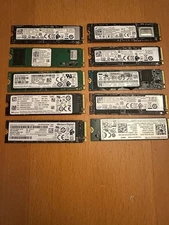 LOT OF 10: 256GB M.2 NVme 2280 SSD - Solid State Drives - Various Brands