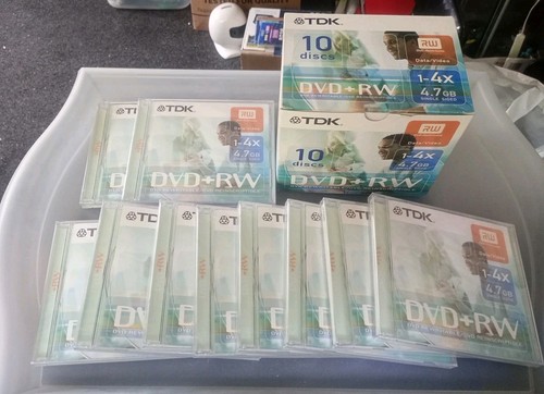 10x TDK Blank DVD+RW discs 4x Speed 4.7GB 120 mins Rewritable In Jewel Case New - Picture 6 of 6