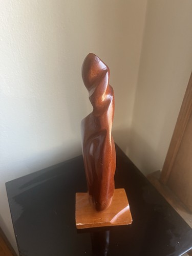Mid-Century Danish Modern Style Carved Wood Freeform Abstract Bird Sculpture 15" - Imagen 2 de 6