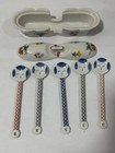 Kokeshi  maybe porcelain Tea  Spoons Hand Painted, 5 Spoon W/ Case, hard to find