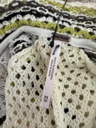 Free People NWOT Crochet Maxi Cardi NEW Cardigan Sweater Duster Dress XS Boho - Picture 12 of 12